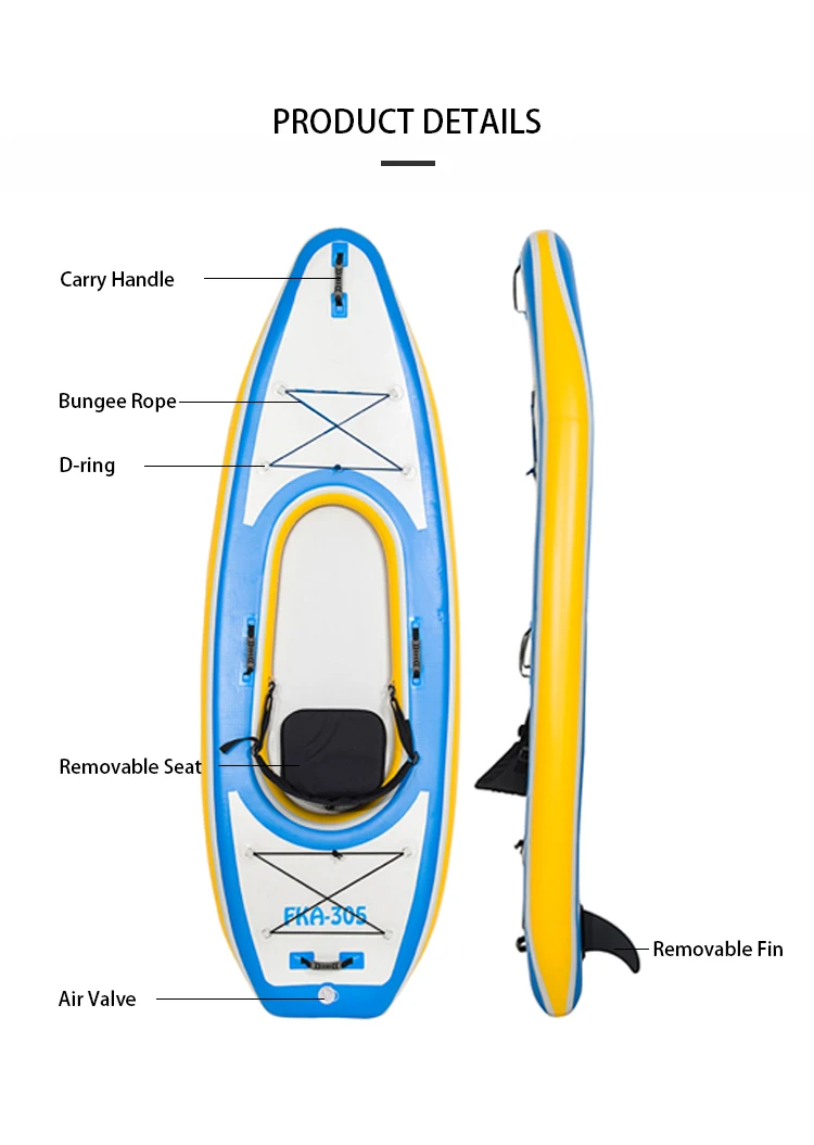 Folding Pedal Foot Fishing Rowing Boat Drop Stitch Kayak Hinchable Inflatable Drift Canoe Boat Kayak