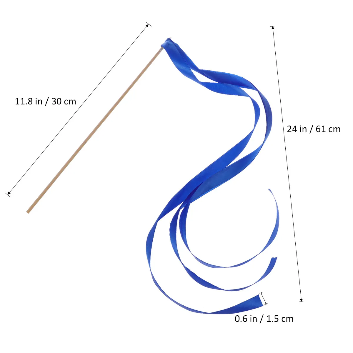 20Pcs 웨딩 요정 지팡이 리본 스틱 60Cm 길이 1.5cm 너비 30Cm 웨딩용 나무 스틱 송별식 파티 사진 소품