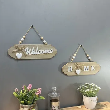Vintage Welcome Hanging Sign with Heart Ornament 1