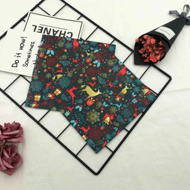 10/20pcs Pac Colorful Printed Christmas Moose Fireworks Table Mouth Cloth Paper Napkins Holiday Party Square Paper Napkins 33cm paper napkins