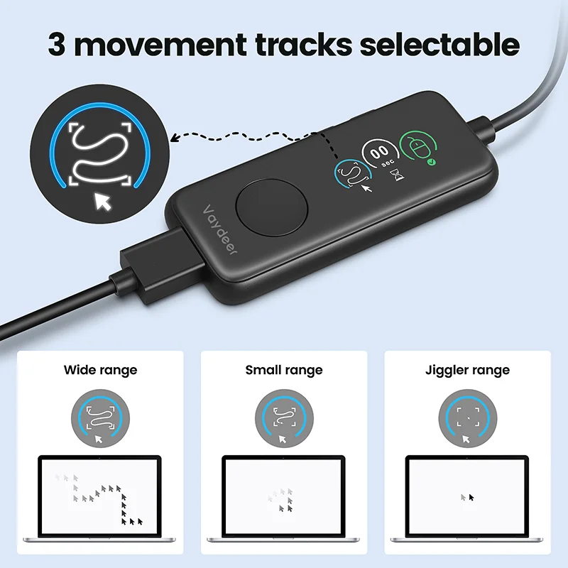 Jiggler do Mouse Totalmente Automático Mouse Usb Mover com Tela hd Contagem Regressiva Ajustável e tr Absoluto Indetectável 100 - Imagem 5