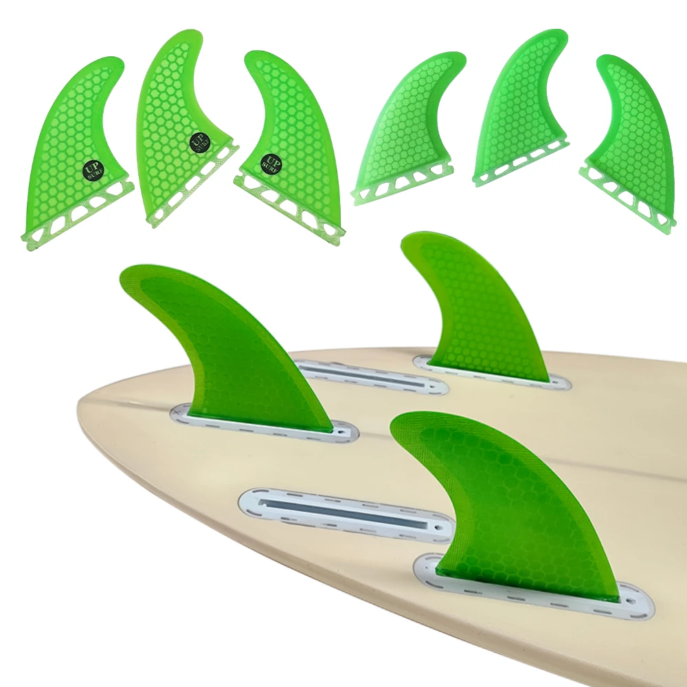 Surfboard Fins M/L Tri Fin UPSURF FUTURE Thruster Fins G5/G7 Size 3pcs Honeycomb Fiberglass Surf Fin For Shortboard Quilhas upsurf future fins g3 thruster s quilhas surfboard fins surfing big honeycomb carbon fins 3pcs set surf fins single tab fin