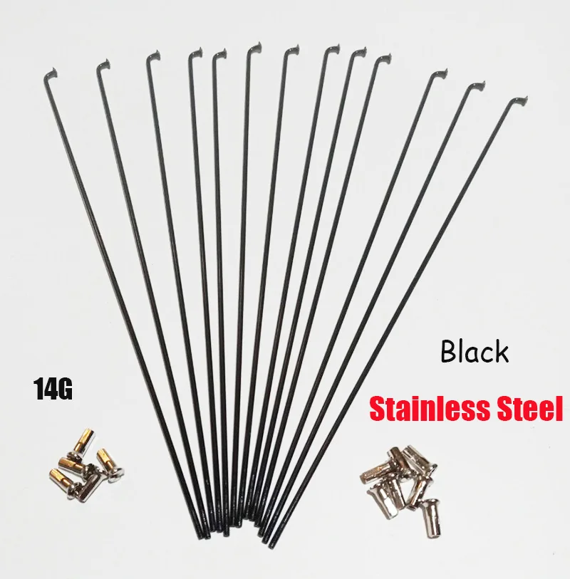 

Bike Stainless Steel Spokes,Black,Mountain Racing , J Bend with Nipples, 14G 304, 12mm, 82mm-298mm, High Quality, 36Pcs