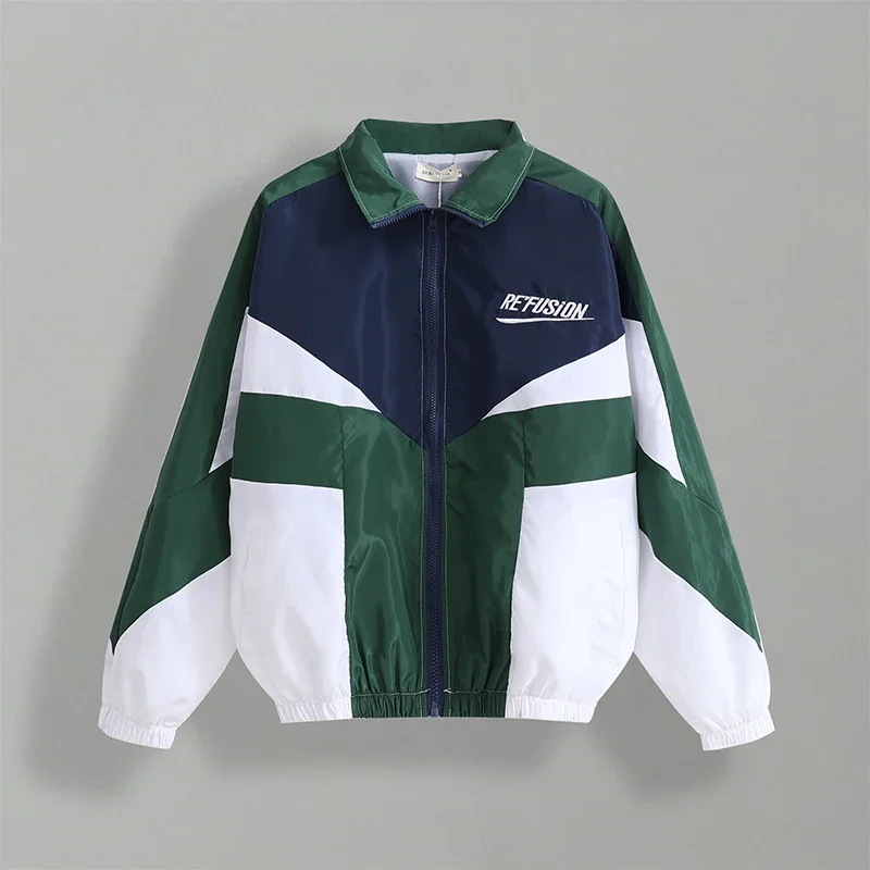 Varsity Jacket 남성 스트리트웨어 패치 워크 자수 폭격기 재킷 지퍼 코..