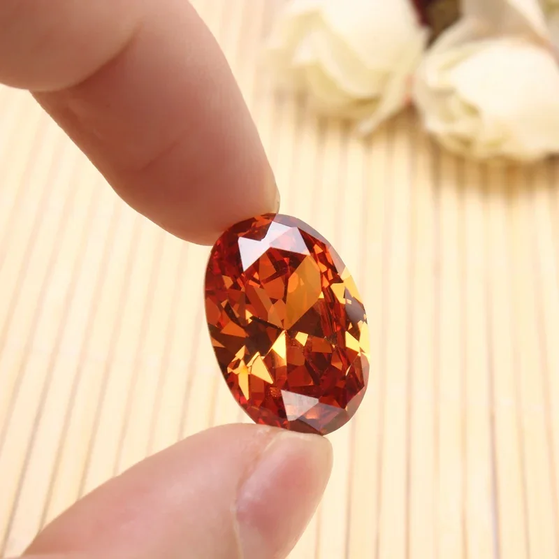 13x18MM 18.38CT Unheated Champagne Sapphire Diamond Oval Cut Loose Gemstone Diamond Jewelry Wedding Decorative Crafts 5
