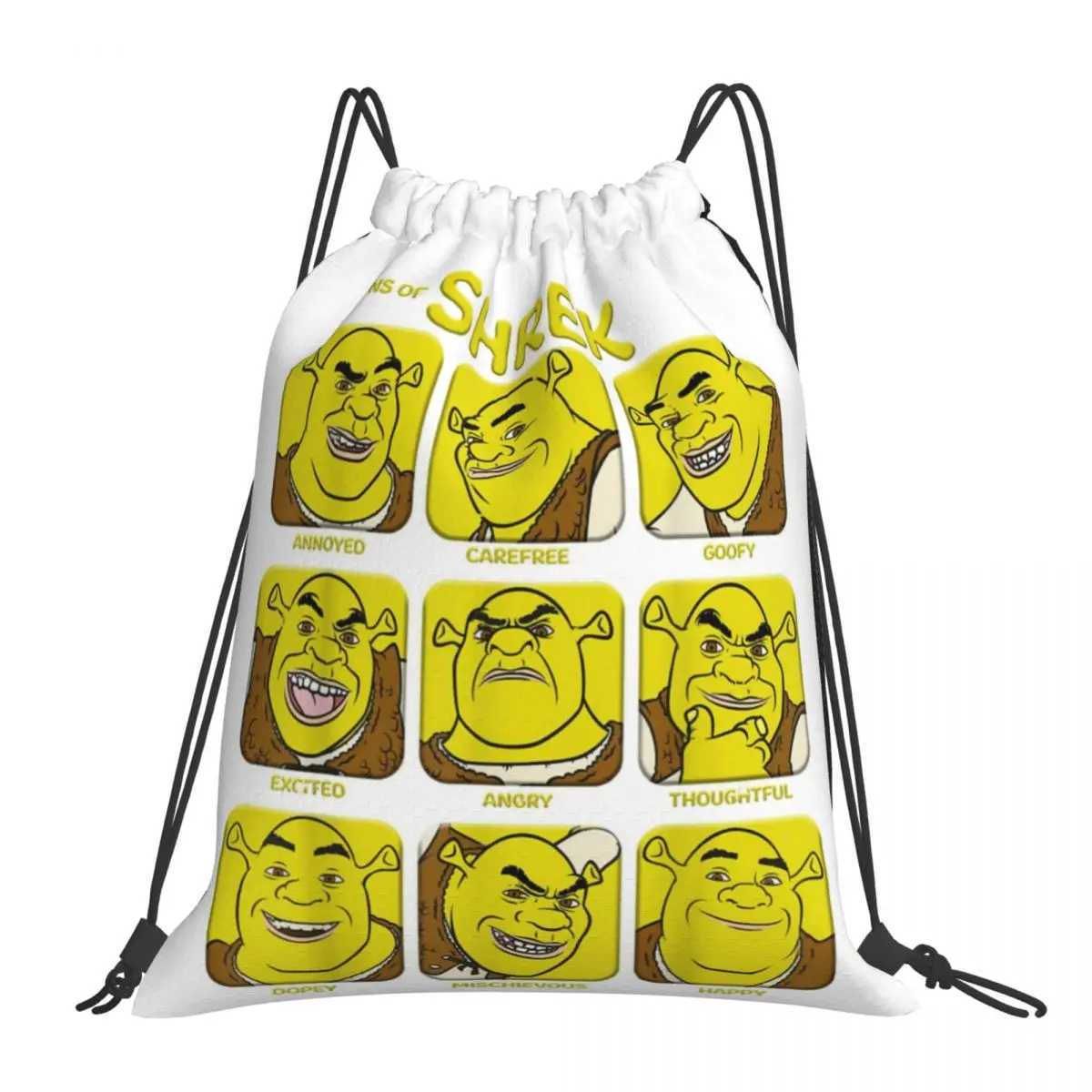 

Shrek Meme Backpacks Multi-function Portable Drawstring Bags Drawstring Bundle Pocket Sports Bag Book Bags For Man Woman School
