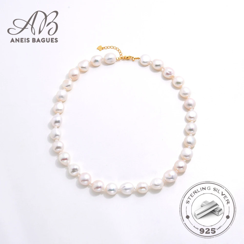 

Женское Ожерелье с натуральным пресноводным жемчугом, серебро 925 пробы