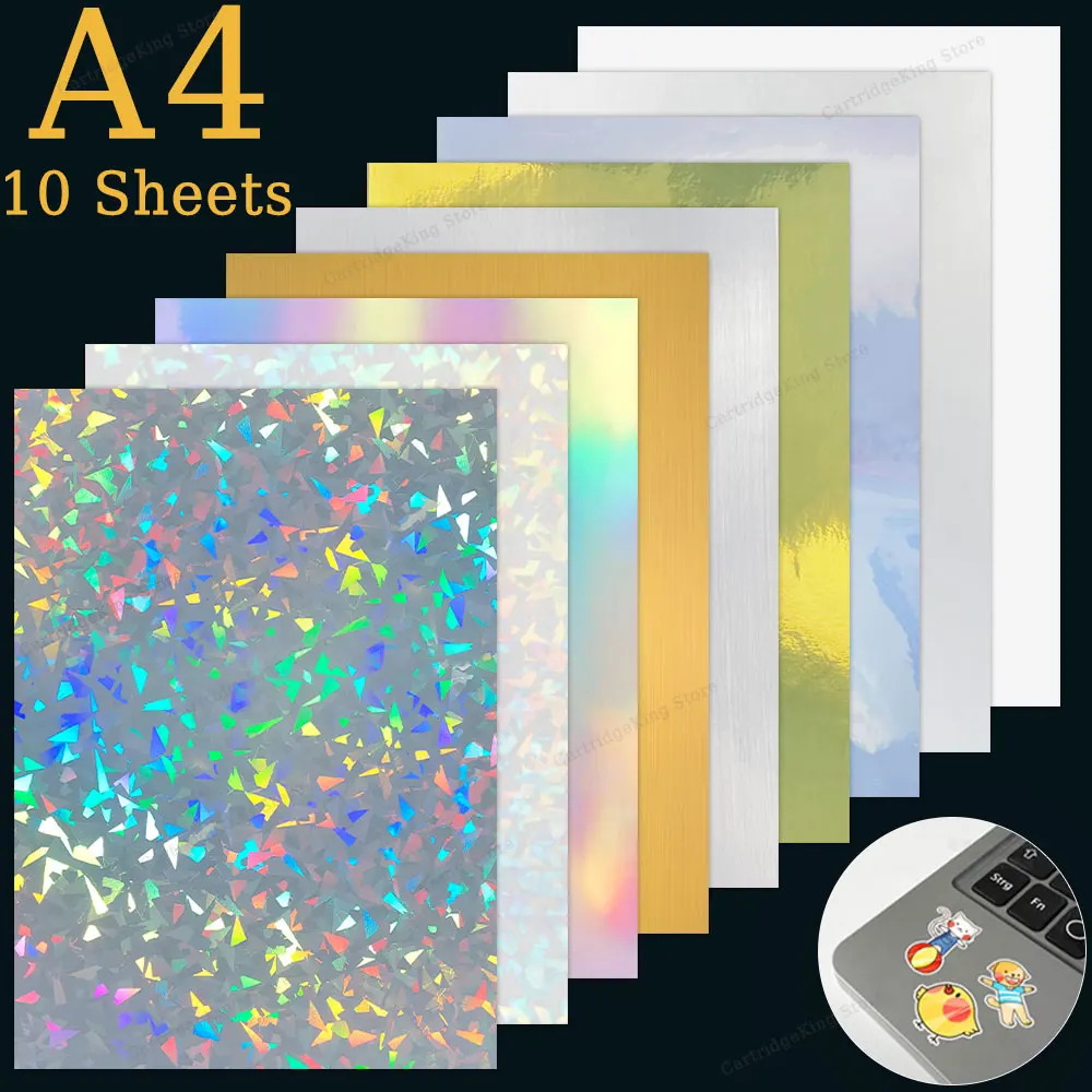 10 Sheets Matte Printable Vinyl Sticker Paper A4 210mmx297mm Self-adhesive  Waterproof Printing Label Stickers for Inkjet Printer