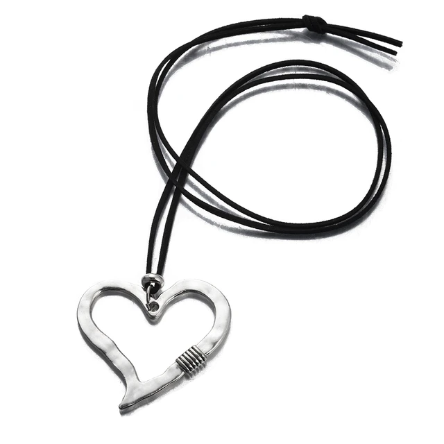 Silver and Grey Bead Layered Heart Necklace - Jane McKenzie Jewellery