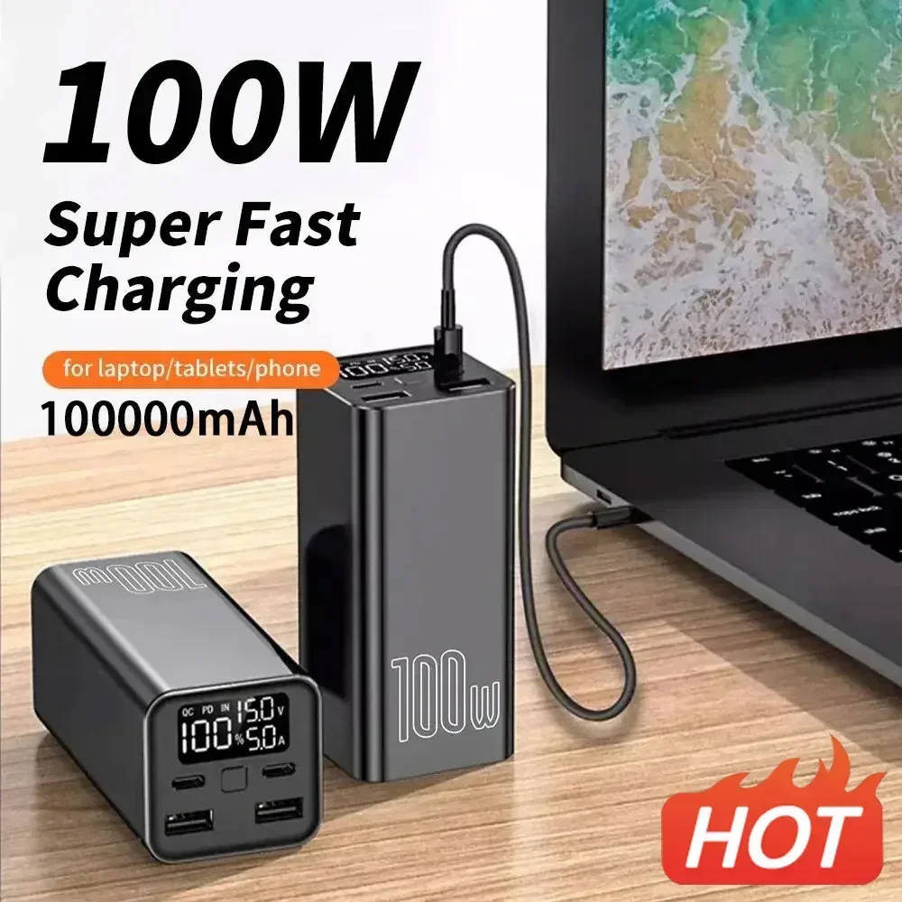 

100W Super Fast Charge Outdoor Power Bank W Large Capacity 100000mAh Applicable Mobile Phone Universal for 220V