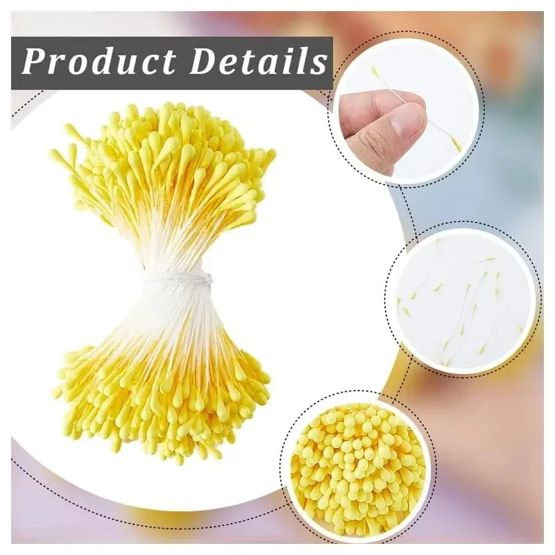 Artificial Mini Pearl Stamen and Pistil for DIY Craft Projects, Wedding Bouquet Accessories Party Decoration Home Decor Supplies
