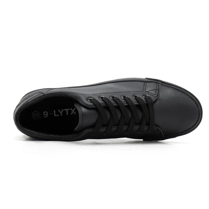 Spring Summer Flat Mens Casual Shoes Soft Pure Black Fashion Male Footwear Cool Young Man Street Style Comfortable 4