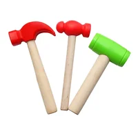 Mini Wooden Hammer Children's Learning Toy Hammer Creative DIY Wooden Woodworking Hammer Simulation Maintenance Tools 1