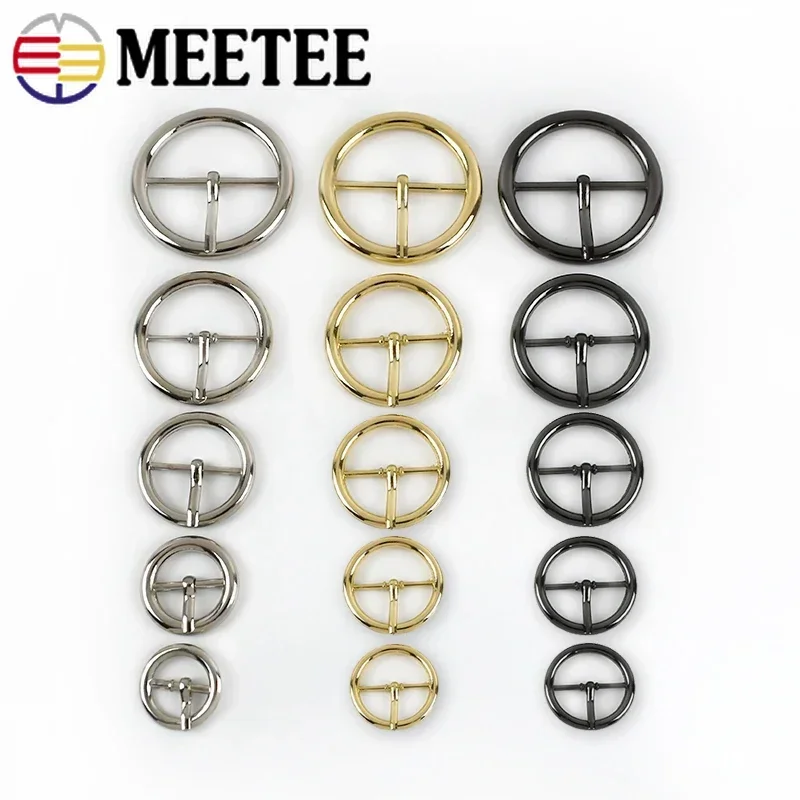 Meetee 가방 스트랩용 금속 핀 버클, 벨트 걸쇠 조절기, 의류 신발 후크 버클, DIY 하드웨어 액세서리, 15-38mm, 4 개, 10 개