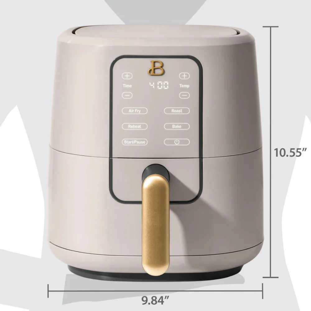Beautiful 3 Qt Air Fryer with TurboCrisp Technology, Porcini Taupe 6