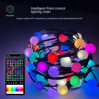 크리스마스 조명 드림 컬러 LED 스트링 조명, WS2812B, 개별적으로 다룰 수 있는 RGBIC LED 모듈, USB 음악 컨트롤러, DC5V