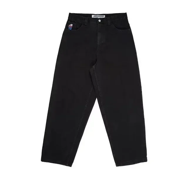 Polar Skate Co Big Boy Trendy Embroidered Pattern Jeans Men's Loose Straight Leg Dad Pants Wide Leg Skateboard Jeans