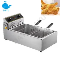Friteuse électrique commerciale, équipement de cuisine, robot culinaire, cuiseur 20L en acier inoxydable, double cylindre, four à poulet frit 1