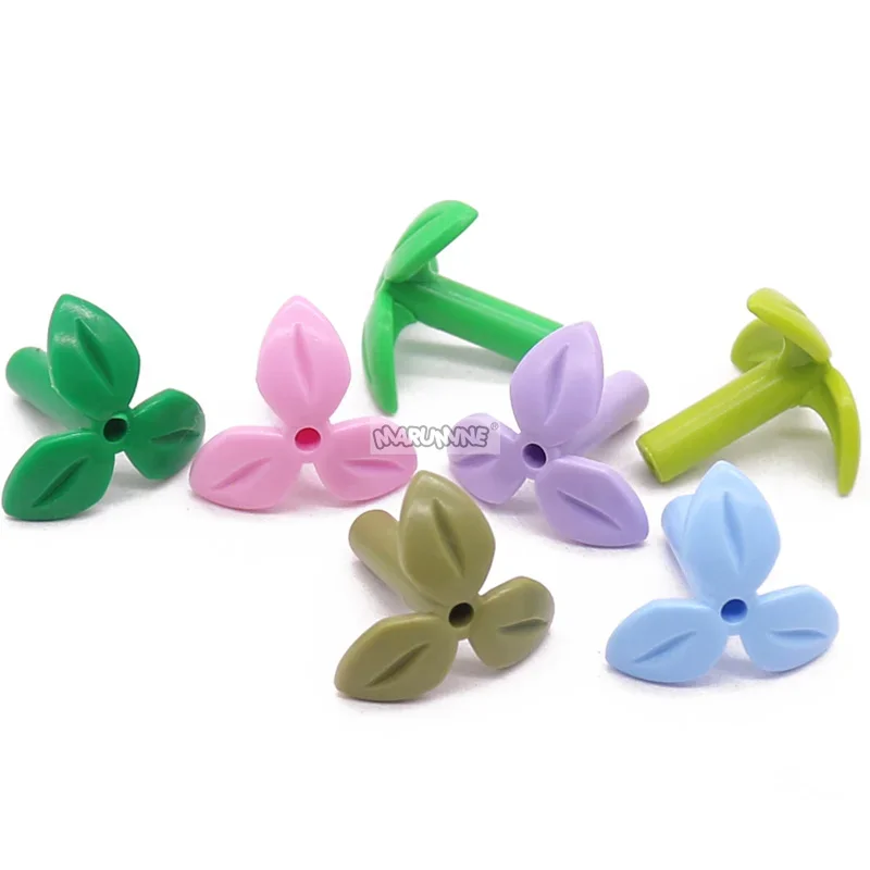 Building Blocks Building Block Parts Model Scene Accessories Plant Stem with 3 Leaves MOC Bricks Tree Accessories 200PCS Garden City Park Buildings Blocks DIY Puzzle Parts