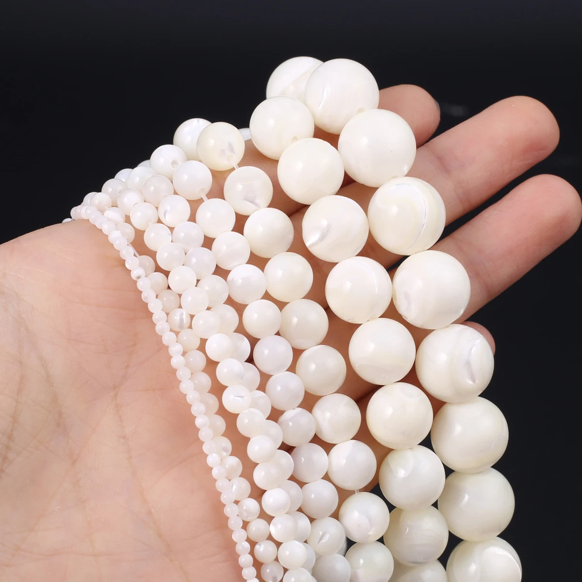 

Natural Horseshoe Conch Shell White Round Beads 2/3/4/5/6/8/10/12mm Loose Spacer Beads for Jewelry Making DIY Necklace Bracelet