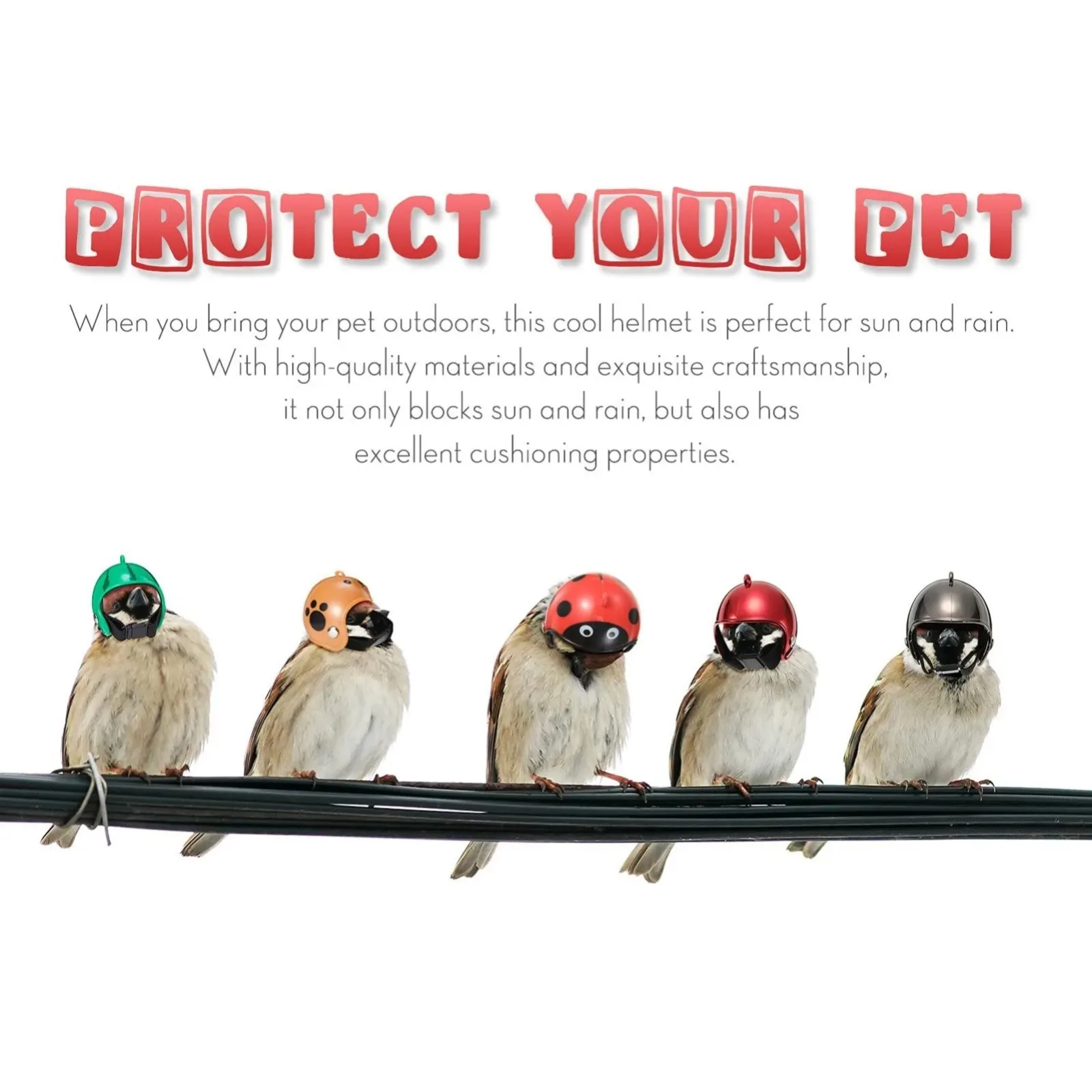 Hen Helmet Chicken Hat Pet Safety Funny Parrot Chicken Small Pet Headwear Hard Hats Costume Accessories