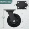 Swivel Heavy Duty Caster Wheel, 6 Inch*2, 800lb Capacity, Black Rim, Solid Rubber, Cast Iron,Outdoor, Flat Free for Carts, Dolly 2