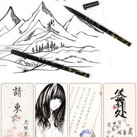 Brush Lettering Pens Set Black Ink Refillable Calligraphy Pen Markers Art Writing Markers Office School Supplies Stationery 6