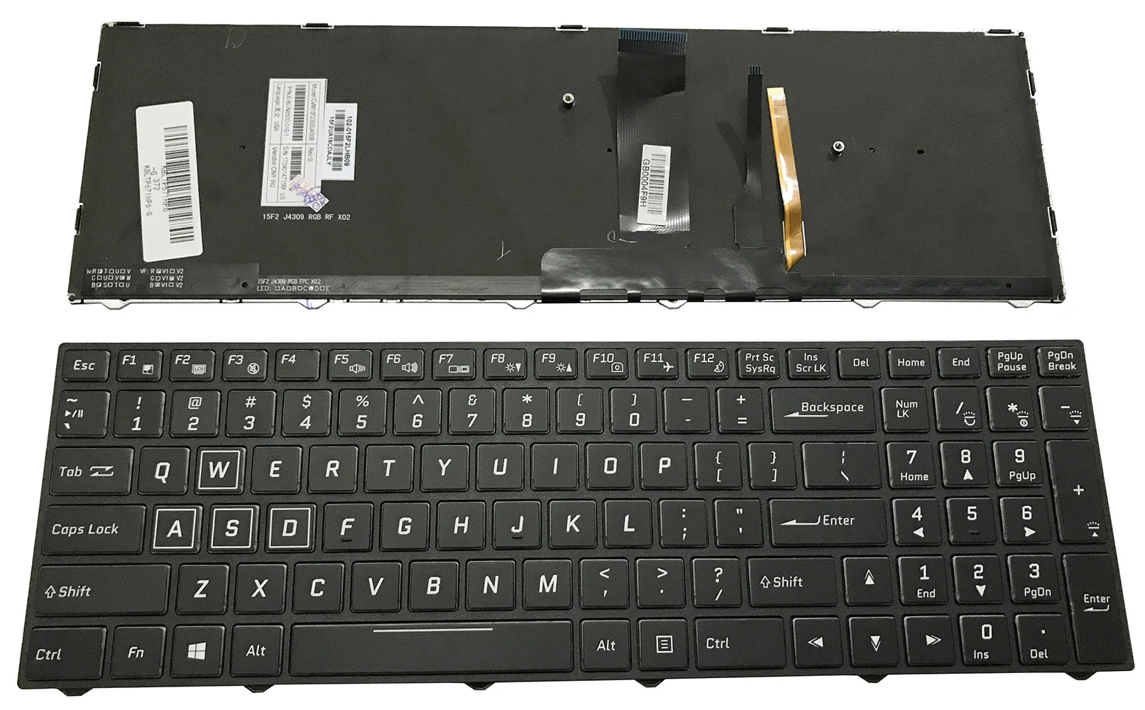 Laptop Inglês dos Eua com Retroiluminação Rgb Usado para Clevo P950 Cvm15f23usj430d Cvm15f23usj430b Cvm15f23usj430h 1701057808m 680-n85000101 - Imagem 3
