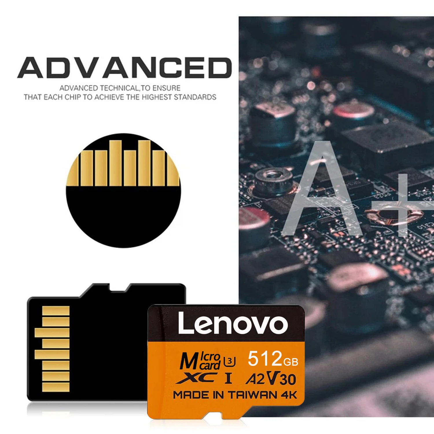 레노버 고속 메모리 카드 U3 V30 UHS-1 클래스 10 저장 카드 1TB 512GB 마이크로 SD 카드 플래시 카드 (닌텐도 스위치용)