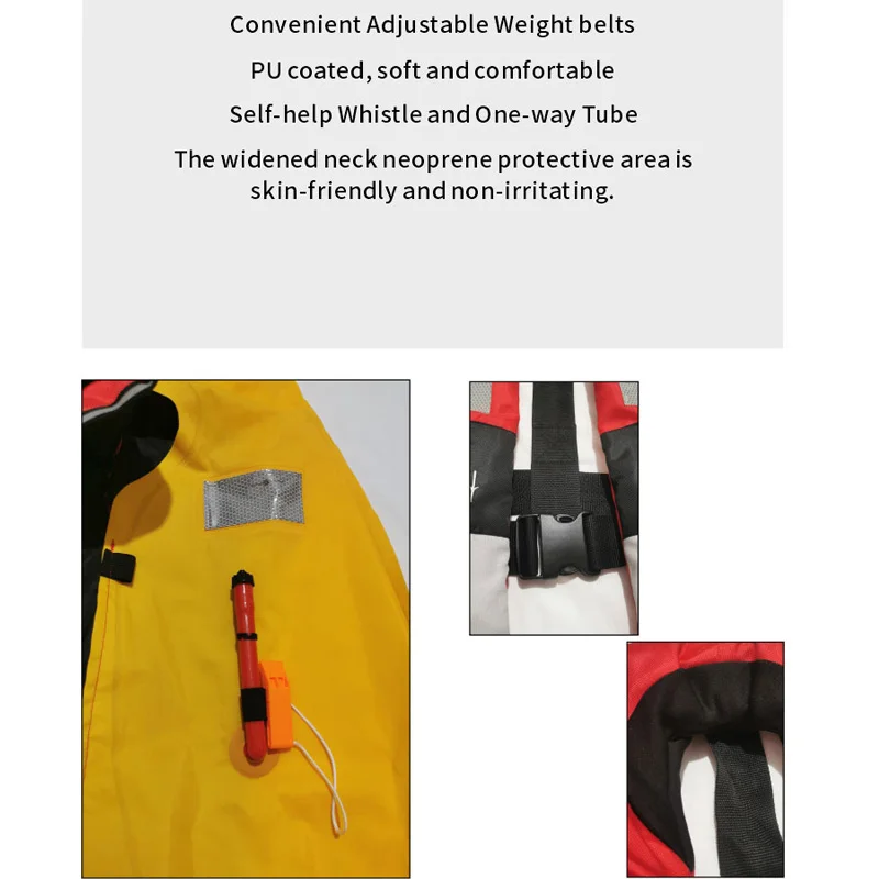 Daiseanuo Automatic Manual Life Jacket Inflatable Life Vest Lifesaving Pro 150N PFD Bobbin Reflective SOLAS Coast Guard Approved