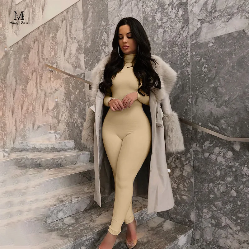 

Fashion Women Slim Jumpsuit Long Sleeve Solid Color Yoga Fitness Sport Clothes Fall Winter Skinny One Piece Rompers