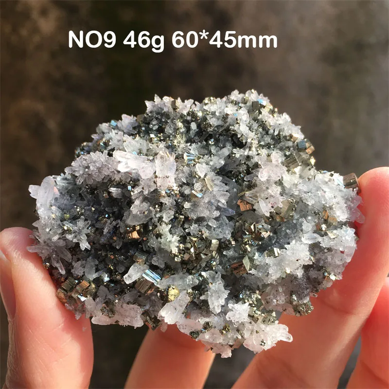 100% Natural Crystal Quartz With Pyrite Or Chalcopyrite Symbiotic Specimen Cluster Home Decor Meditation Energy Healing Stone 6