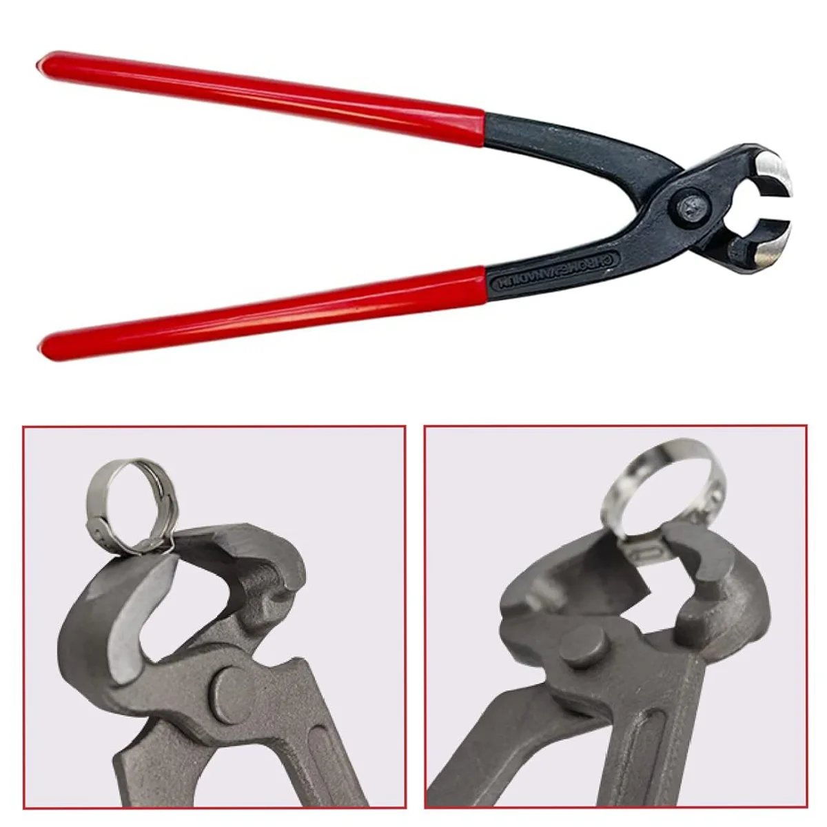 Ear Clamp Pliers, Pincer Crimper Tool, Single Ear Hose Clamps Pliers For Auto ATV UTV, Nail Puller For Securing Pipe Hoses, Front Jaw - View #7