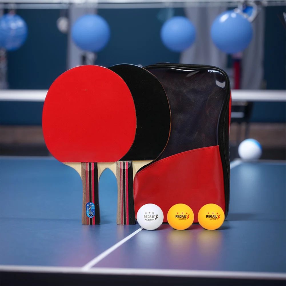Senston Lot de 2 raquettes de tennis de table professionnelles avec balles de ping-pong Advance Intermédiaire Raquette de tennis de table avec balles et étui de transport