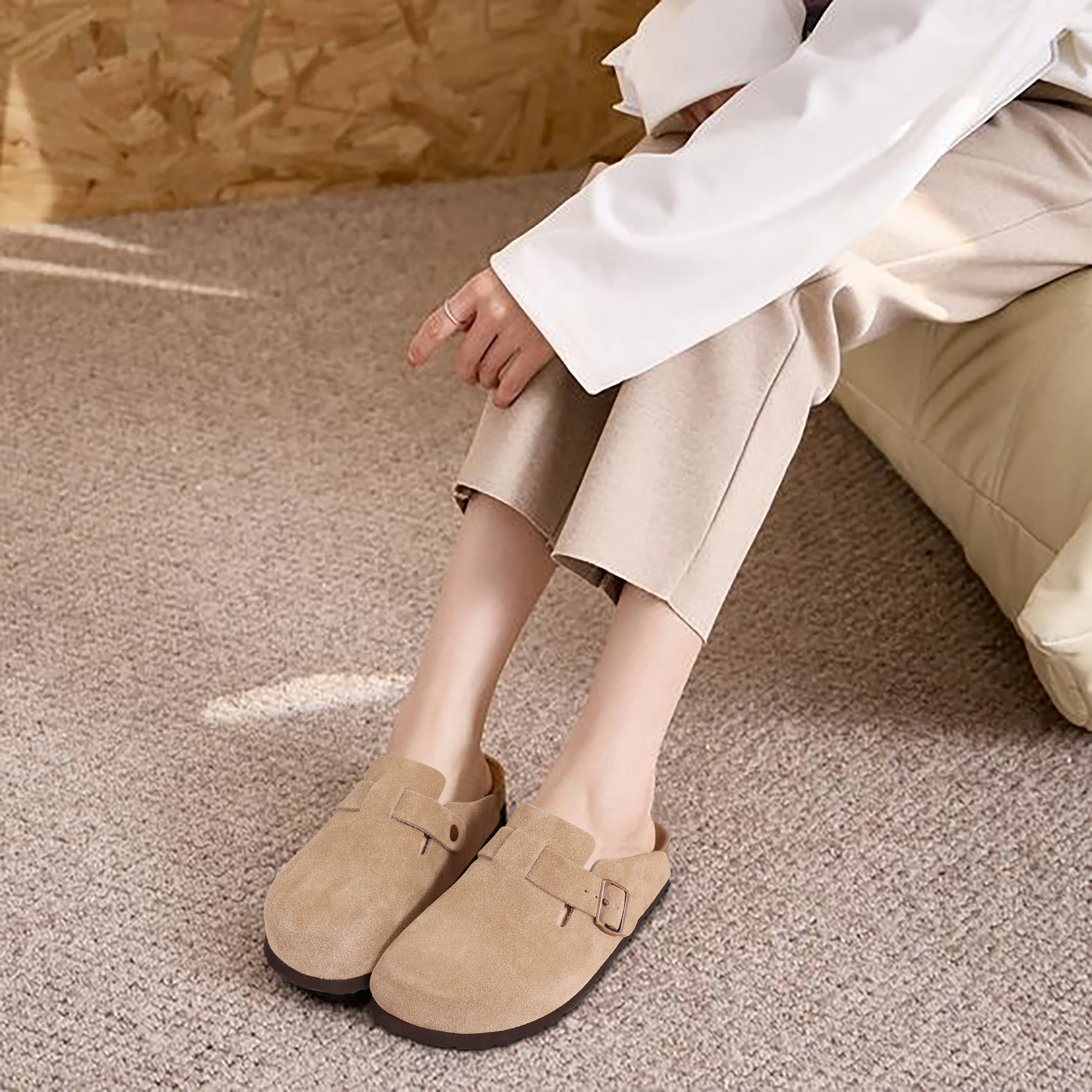 KIDMI New Women Clogs Slippers Suede Clogs Shoes Cork Footbed Men Clogs Slippers Outdoor Beach Slippers Support Dropshipping 5