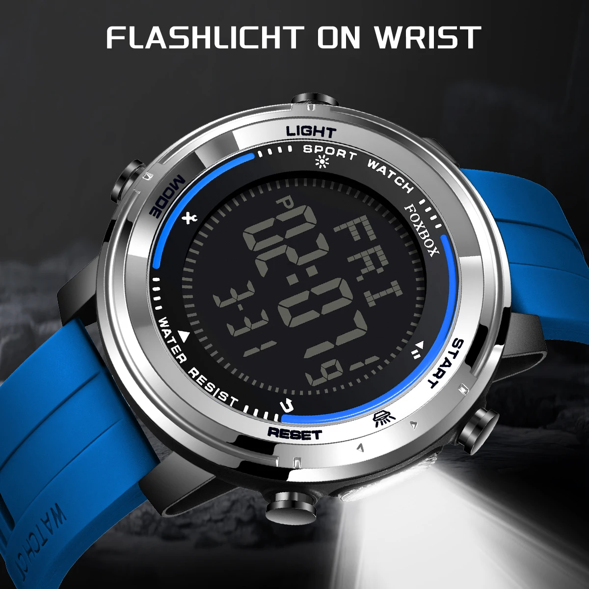 FOXBOX Fashion Dual Display Watch Men Military Silicone Sports Analog Digital Watches For Men Waterproof Men's Quartz Wristwatch