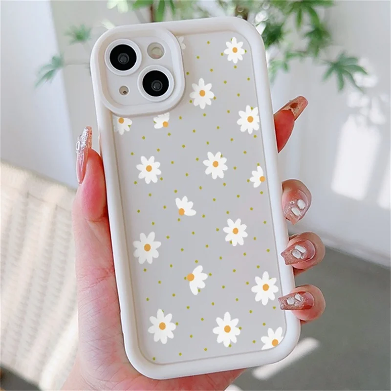 Daisy Flowers Pattern Silicone Protective Cartoon Phone Case
