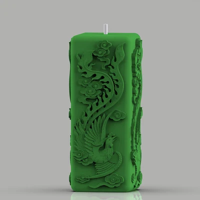 Dragon Embossed Candle Mold Square Columnar Dragon Pattern Aromatherapy Candle Silicone Mold DIY Home Decoration Mould