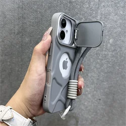 Enhanced Folding Armor Phone Case with Camera Bracket and Wrist Strap - Full Protection Cover - iPhone 12 Pro (GRAY)