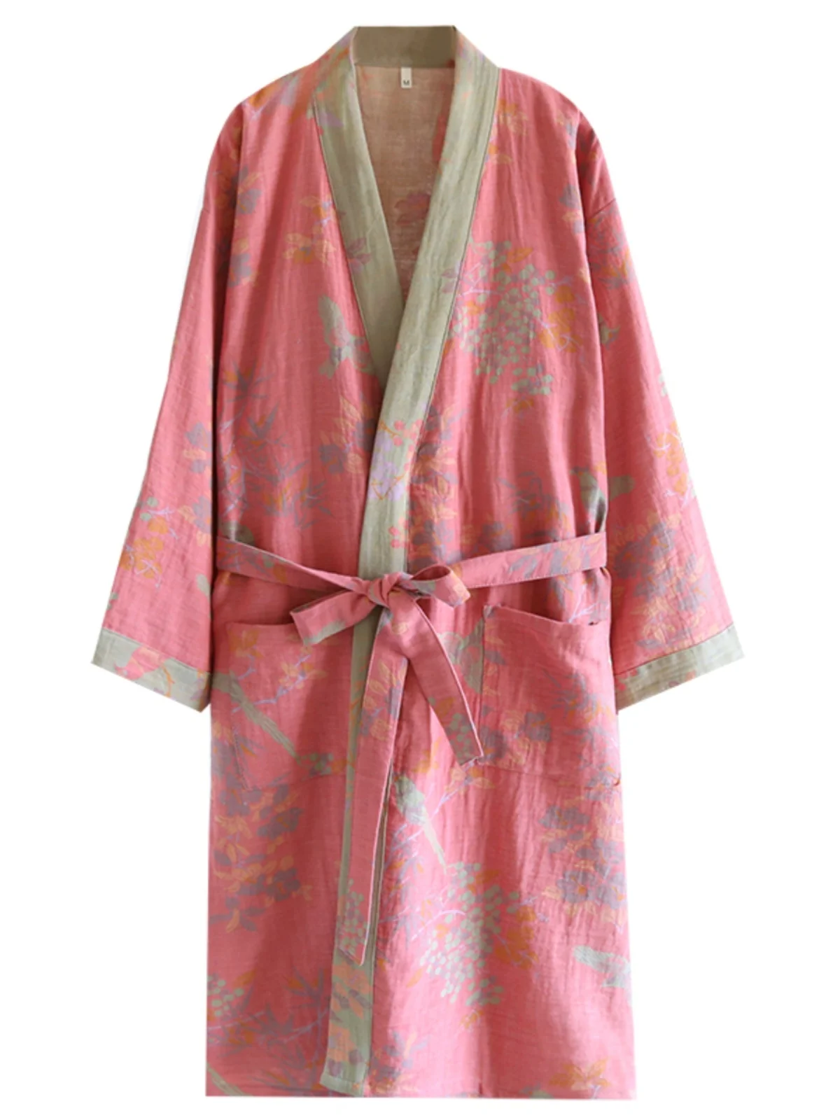 Pure Cotton Sleep Robe Women's Maternity Nightgown Loose Thin Home Clothes Large Size Summer SweatSteam Suit Bath Robe - 5