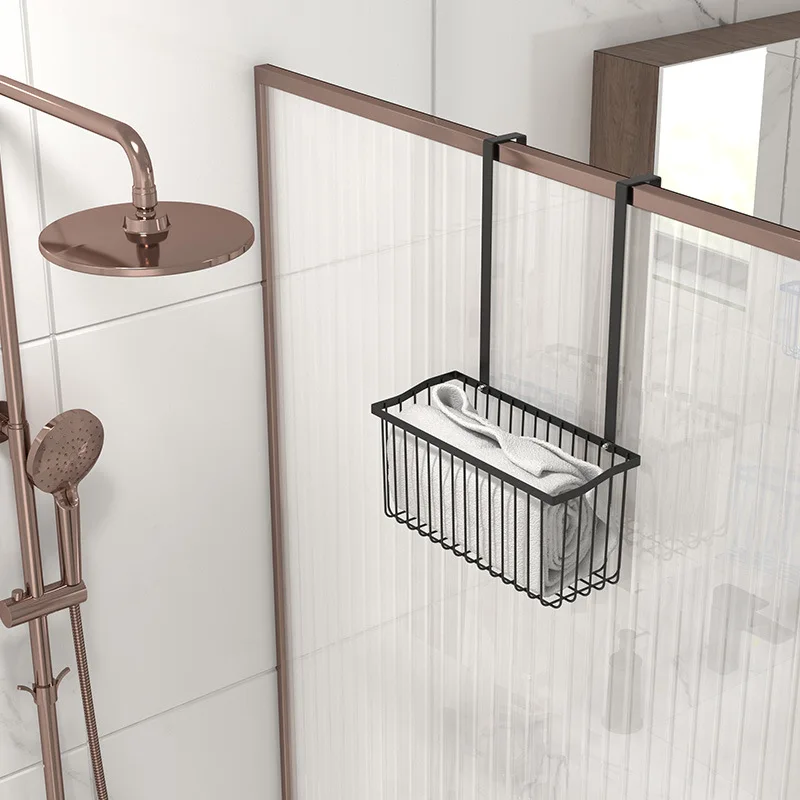 1pc Over Door Shower Caddy Bathroom Storage Rack Bathroom Hanging Shelf Double Layer Shower Shelf Caddy Bath Baskets shower caddy basket