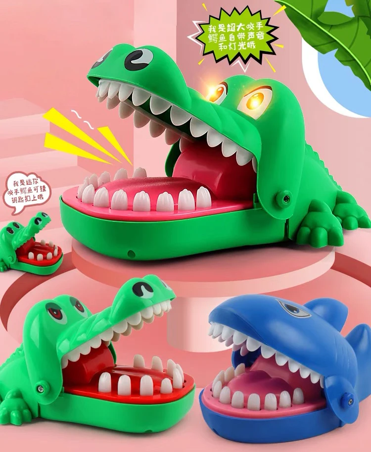 Funny Bulldog Shark Crocodile Dinosaur Bite Finger Game Children's Toys  Novelty Toy Intellectual Game Kid Family Games - AliExpress