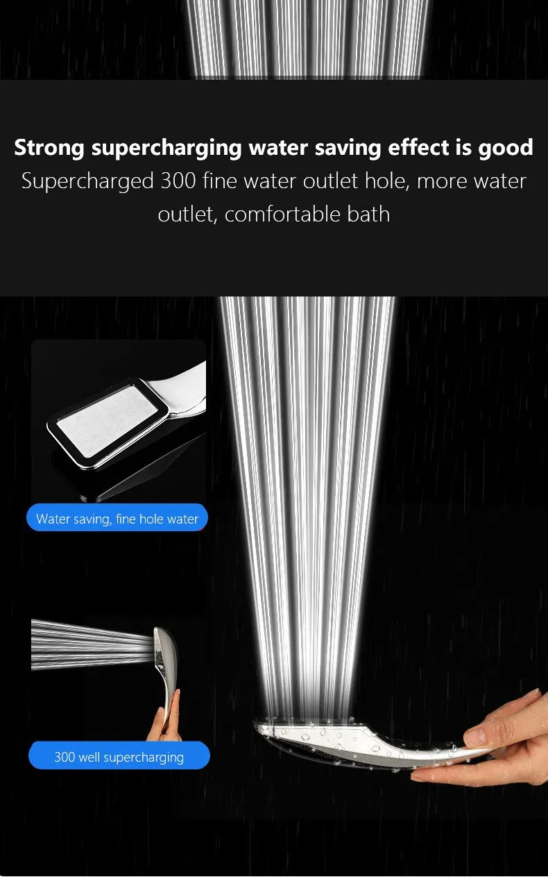 Description Picture 4 of item300-Hole Square Hand-Held Pressurized Shower Head Shower Nozzle Bath Shower Pressurized Shower Head Water-Saving Shower Head