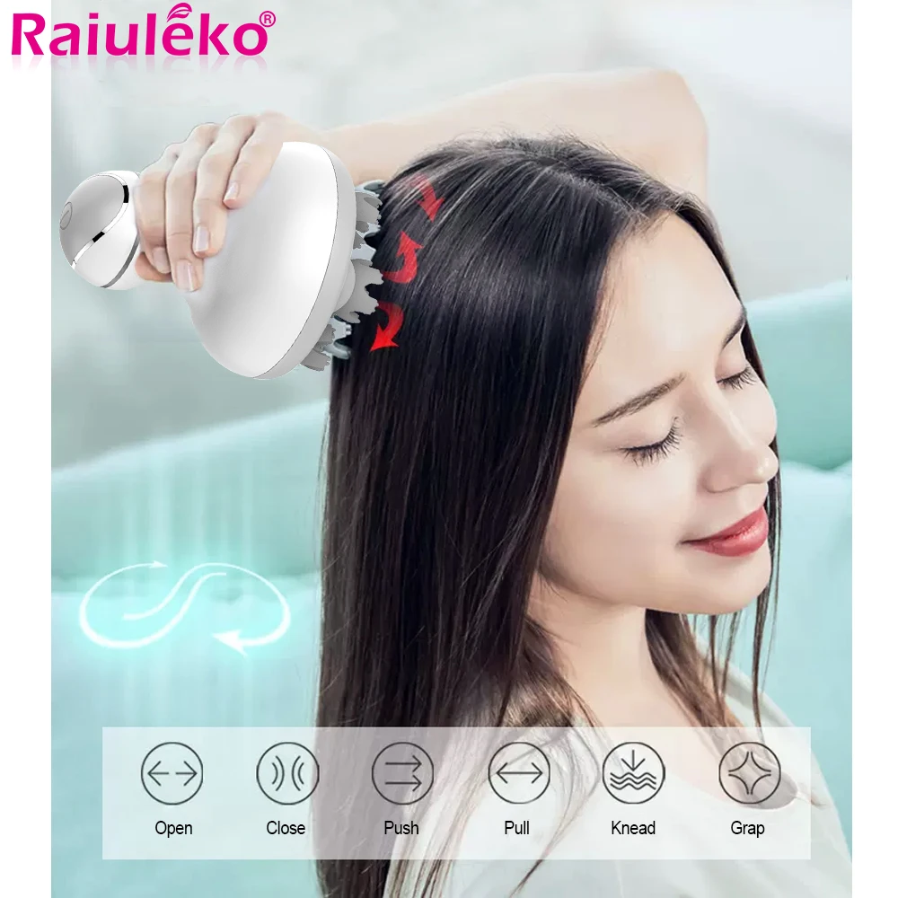 

EMS Portable Electric Head Massager for Relaxing Scalp Shoulder and Neck Deep Tissue Massage Kneading and Vibration Instrument