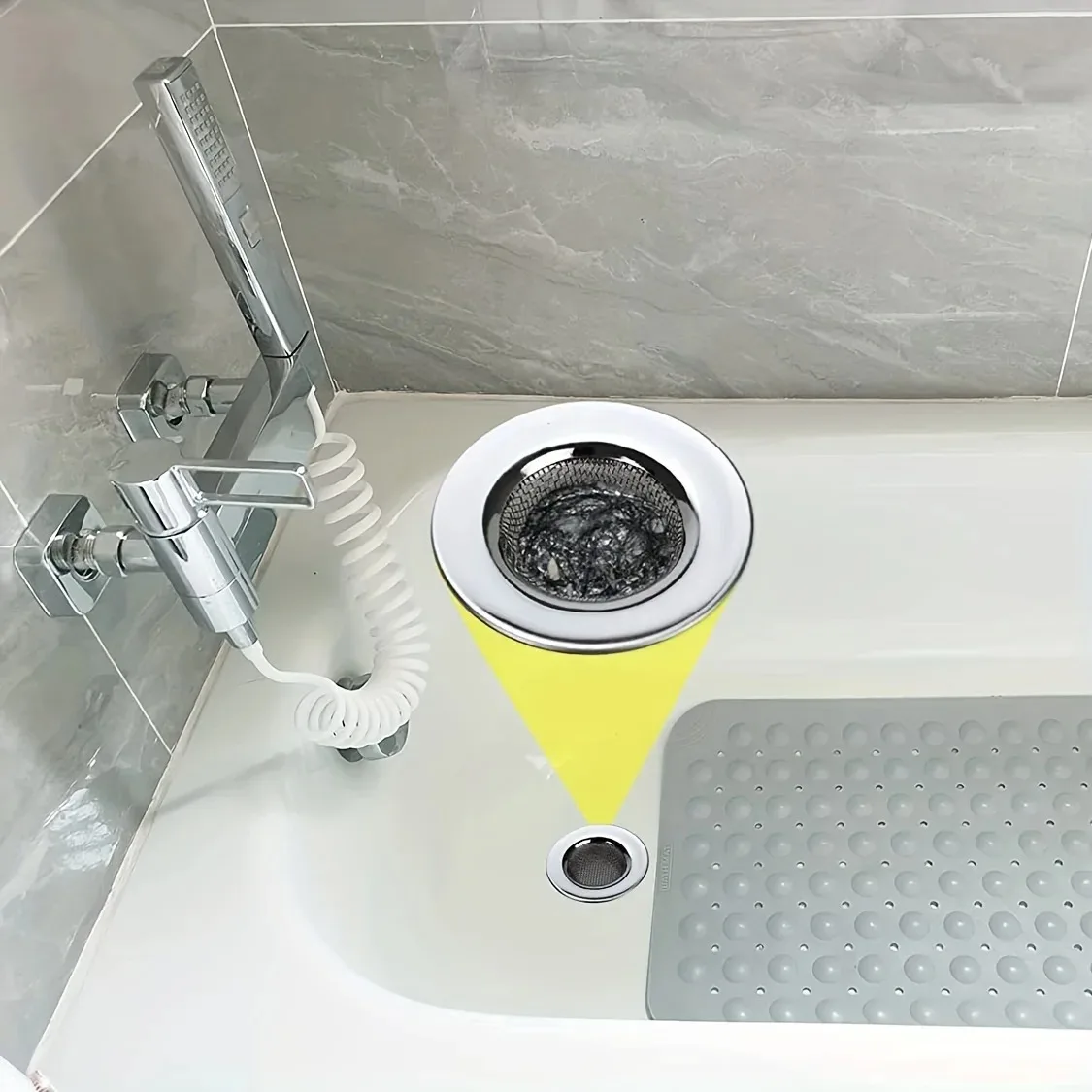 Drain Strainer Stainless Steel Bathtub Bathroom Sink Shower Drain Hair Catcher for Laundry 2pcs