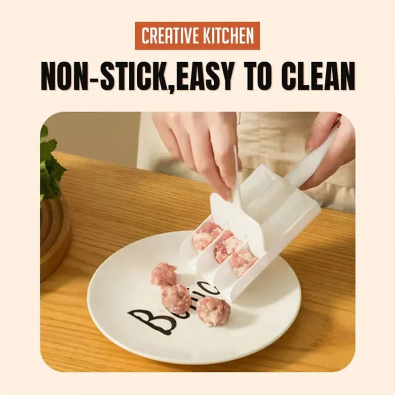 Plastic Meatball Maker Set Fried Fish Beaf Meat Making Balls Mold Spoon Meat Tools Canteen Kitchen Gadgets Cooking Accessories