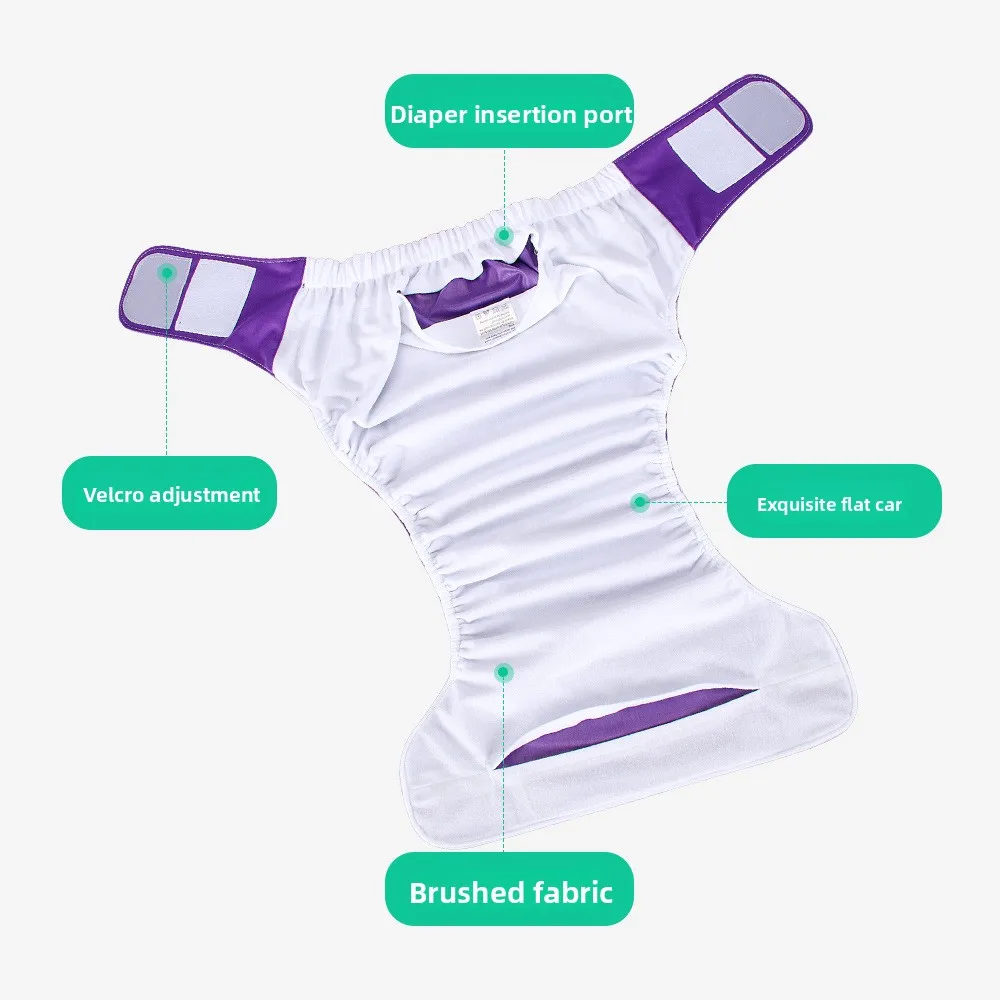 Washable Adult Cloth Diapers - Reusable with Hook Loop, Waterproof & Anti-Leak for Incontinence, Bulk Available - 3