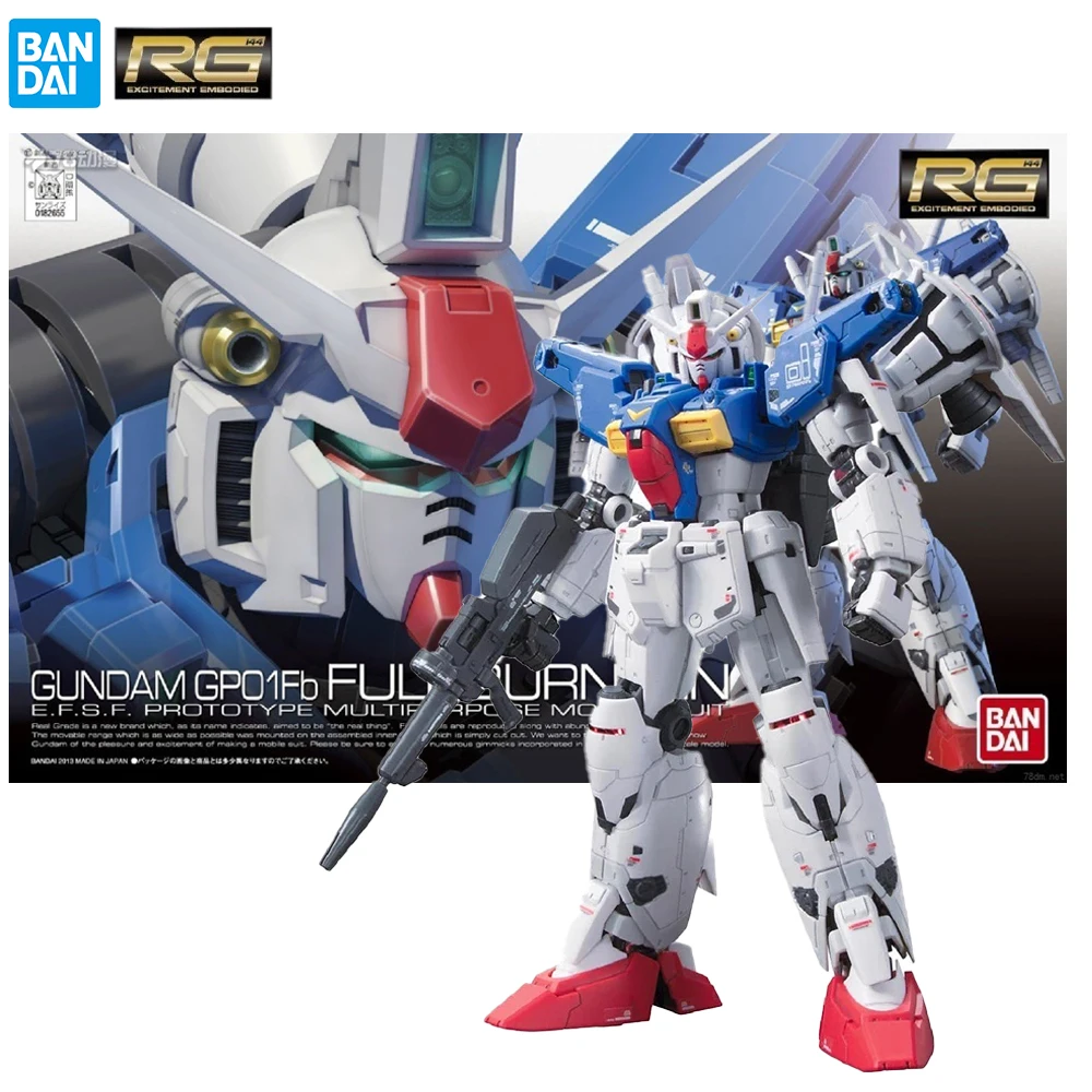 

In Stock Bandai RG Gundam 1/144 RX-78 GP01FB Full Vernian Zephyranthes Movable Robot Model Ornaments Anime Gift Toys for Boy