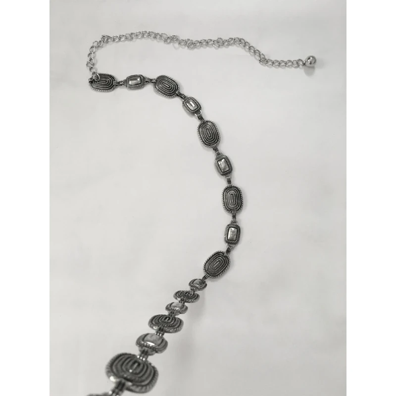 Cintura Catena Donna Stile Etnico | Vintage Con Fibbia In Rilievo Turchese | Regolabile 110 Cm
