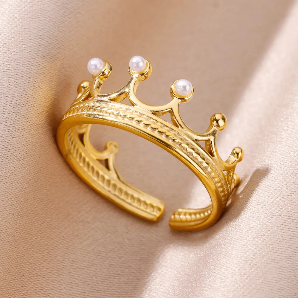 Rings Gold Plated Stainless Steel Wedding